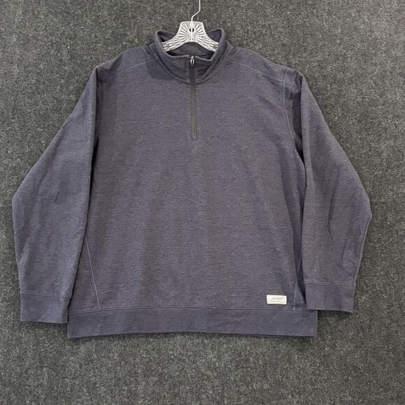 Eddie Bauer Sweater Men's XL Navy Blue Quarter 1/4 Zip Pullover Casual Outdoor - Picture 1 of 9